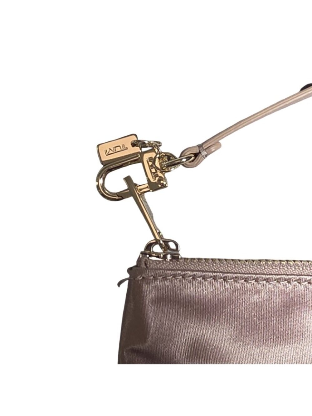 Tumi Rose Gold Metallic Zip Top Pouch - Picture 5 of 8